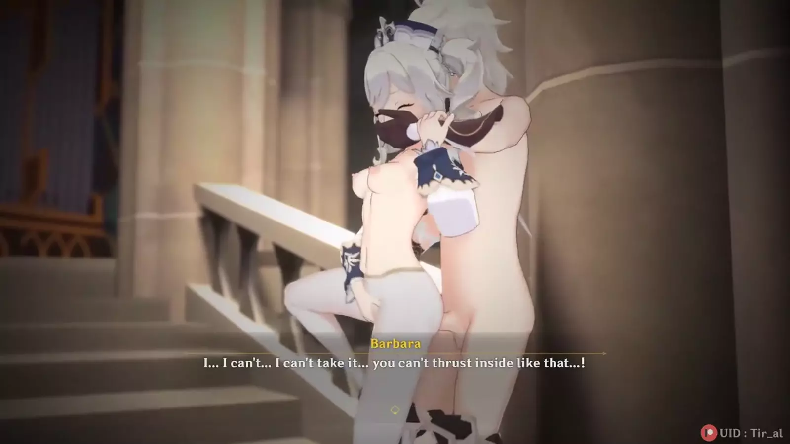 A hentai character using all a longsword for vaginal insertion